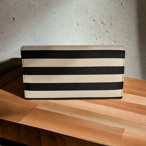 Black and Cream Striped Clutch
